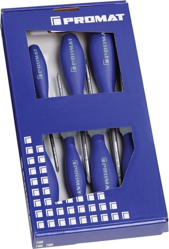 Schraubendrehersatz 7-teilig Schlitz / PH / PZD 3-Komponentengriff Rundklinge