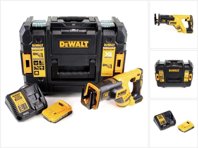 DeWalt DCS 367 D1 Akku Reciprosäge 18V Brushless Säbelsäge + 1x Akku 2,0Ah + Ladegerät + TSTAK