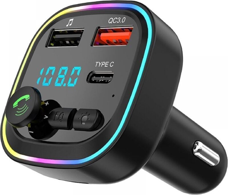 Bluetooth 5.3 FM-Transmitter, Bluetooth-Adapter-Transmitter fürs Auto, kabelloses MP3-Player-Kit mit QC3.0-Schnellladung...