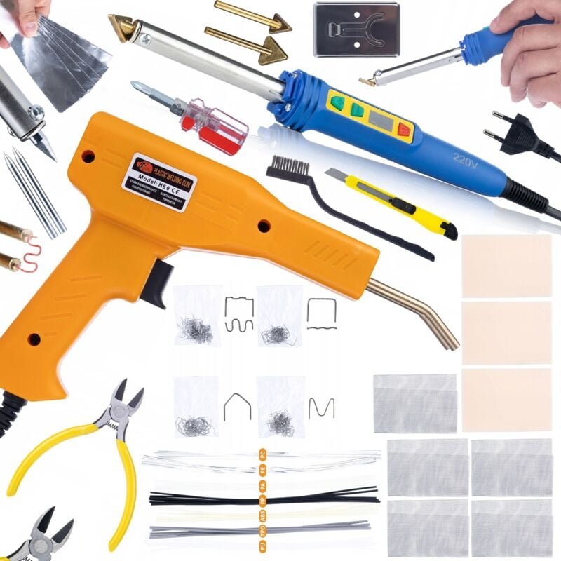 Rosfix Set Blue Kong RBK120W – Kunststoffschweißgerät & Heißluft-Lötkolben 120 W mit Temperaturregelung 200–600 °C Inkl....