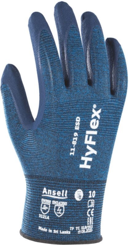 Handschuh-Paar HyFlex 11-819 esd, Handschuhgröße: 11 - Ansell