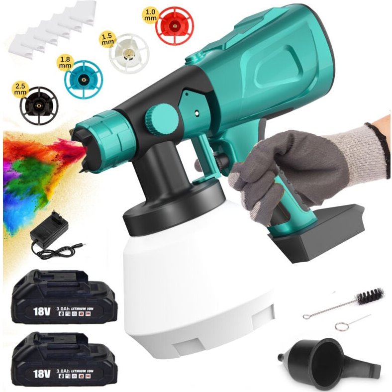 Mawiron - Malenpistolen, 1l Schmerz Elektrischer Hand Handfarbe Farbe Lackiermalmals Wandmaler Maler Maler mit 4 Filter,...