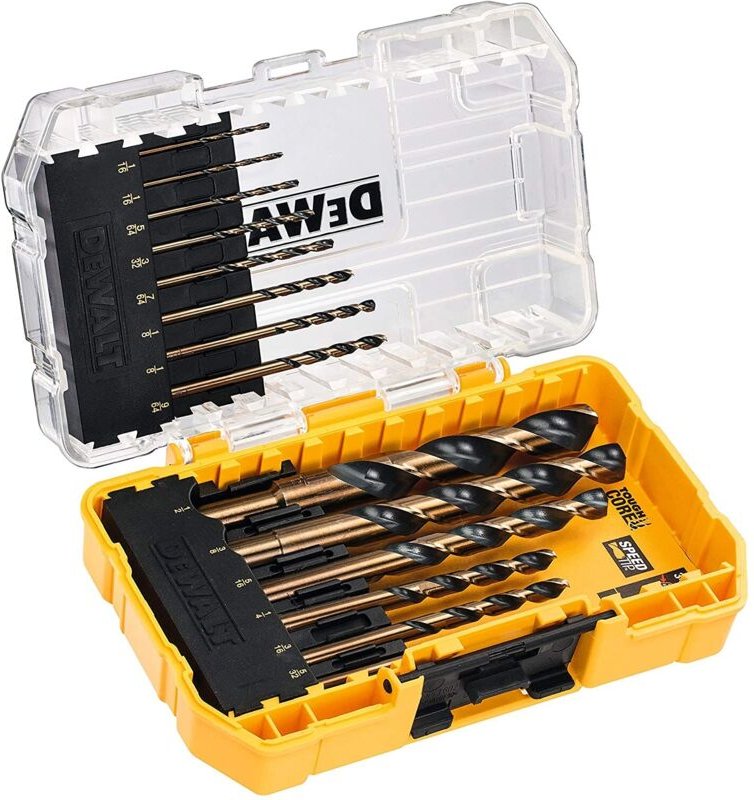 DEWALT DT70727-QZ 14-teiliges HSS-G Schwarz und Gold Metall-Bohrer-Set
