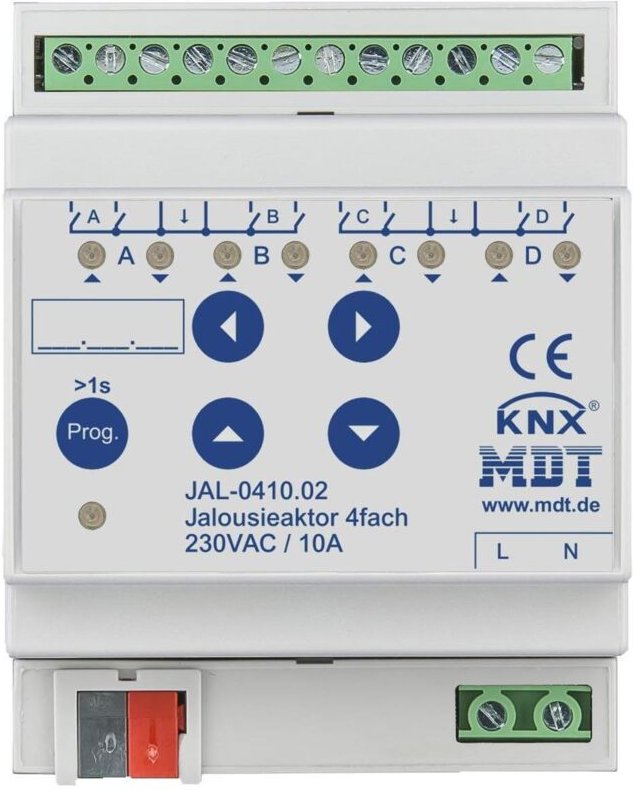 MDT technologies Jalousieaktor 4-fach REG, 10A, 230VAC JAL-0410.02