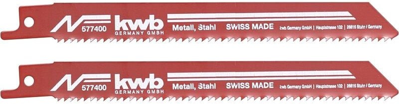 kwb Säbelsägeblätter zur Metallbearbeitung, Bi-Metall, hochelastisch, gefräste und geschränkte Zähne, durchgehärtetes Bl...