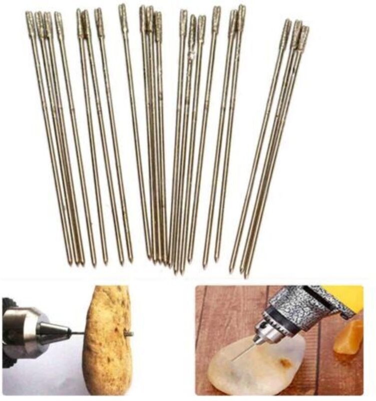 Foret Bijouterie (1.6-1.8mm) - 20 Stück / Packung Wenige 1mm Diamantbeschichtete Lapidarbohrer, Solide Nadelbohrer, Acha...