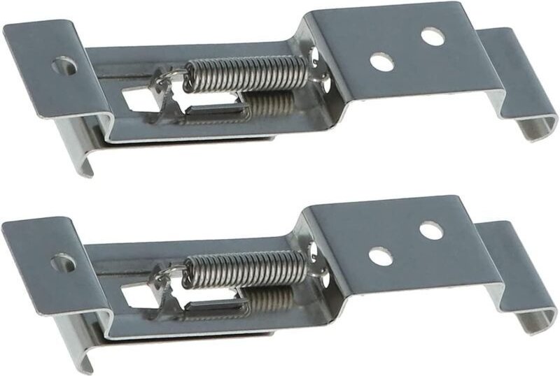 Set mit 2 federbelasteten Haltern für Auto-, LKW- und Anhängerkennzeichen.