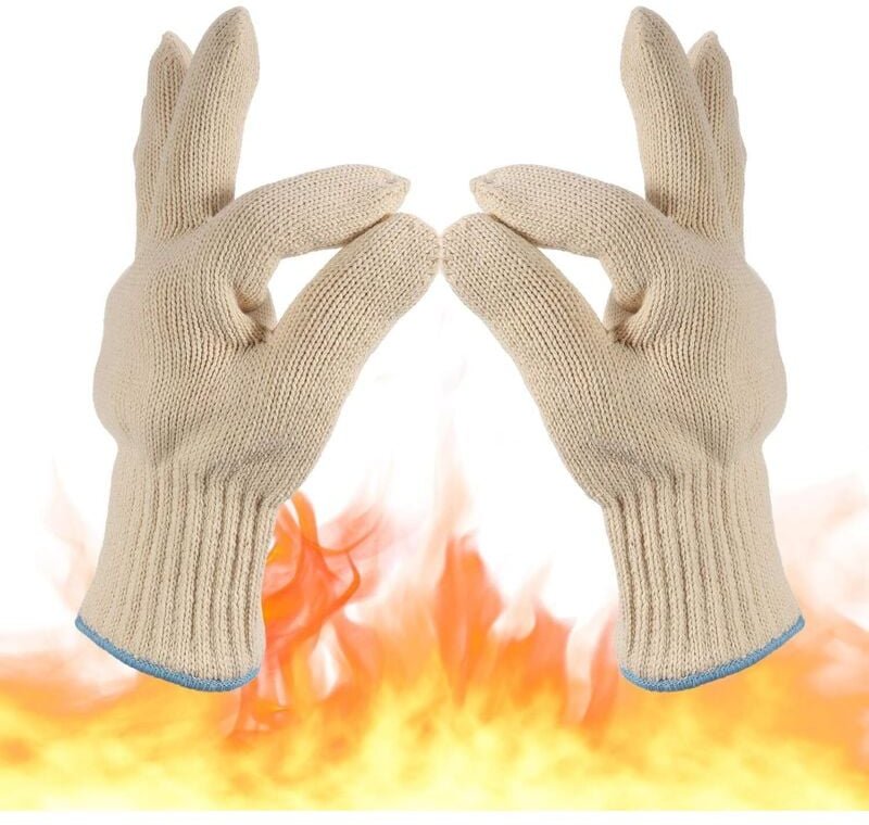 Verbrühungsschutz-Küchenhandschuh, hitzebeständiger Ofenhandschuh, Grillhandschuh für drinnen und draußen, dick gestrick...