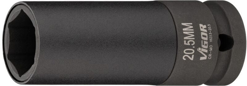 VIGOR Schlagschrauber Steckschlüssel, 1/2 (12,5 mm) Vierkant hohl, Außen Sechskant Profil, 80 mm, Art.Nr. V6313-20.5