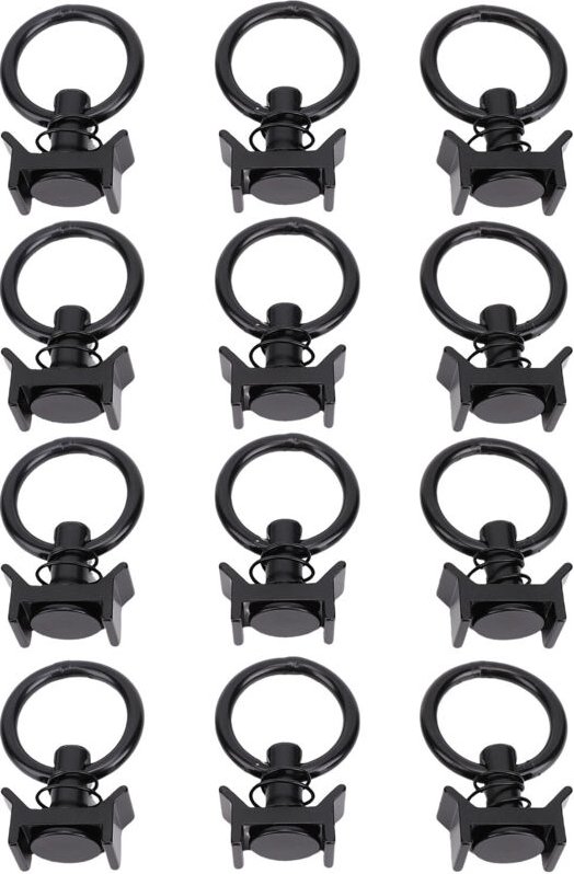 Keenso L-Schienen-Zubehör, 12-teiliger Einzelbolzenverbinder für L-Schienen, Tragfähigkeit 4000 LB mit Edelstahl-Rundrin...