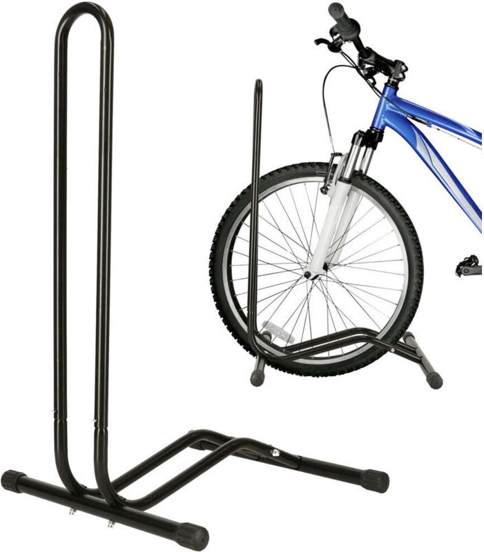 Einzelner Fahrradständer aus Metall, schwarz