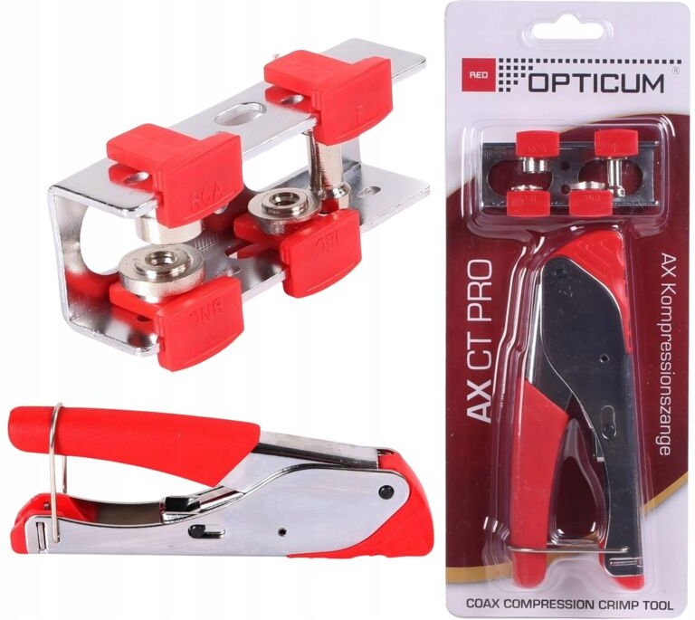 OPTICUM AX CT PRO Crimpzange für F-, RCA-, IEC- und BNC-Kabel