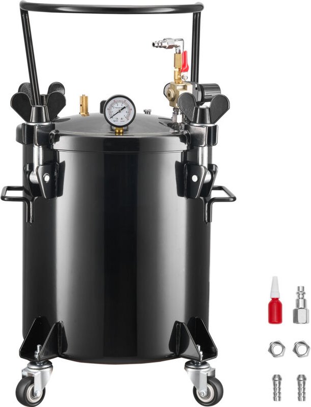 Mophorn Druckbehälter für Sprühfarbe, 20 L Stahlbehälter mit 2 Anschlüssen (EU/AU) für Heimgebrauch, DIY-Projekte und kr...