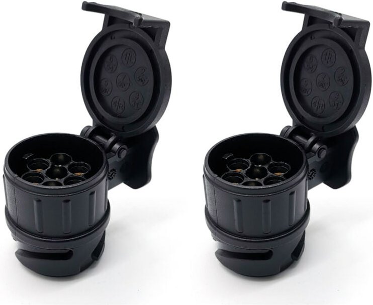 Csparkv - 2er-Pack 13-poliger auf 7-poliger Adapter für Anhänger, 13-polige Steckdose für Autoanhänger, Traktor, Wohnwag...
