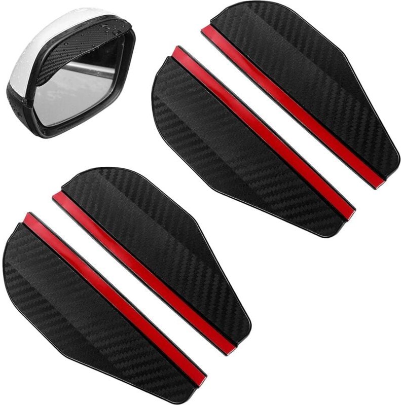 Set mit 2 Paar Auto-Rückspiegeln – Regenschutz – Autozubehör – Sonnenblenden – Kohlefaser – Universal – Für Pkw, SUVs, L...