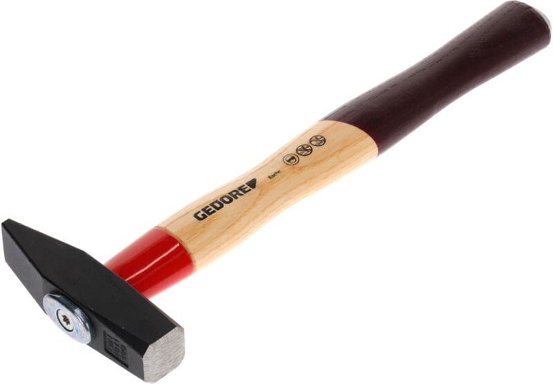 Gedore Schlosserhammer, 400 Gramm, Mit ROTBAND-PLUS Stielbefestigung, Standard-Eschenholz, Geschmiedeter Hammerkopf