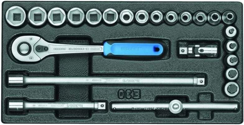 1500 ES-30 Steckschlüssel-Sortiment 3/8" in 1/3 ES-Modul