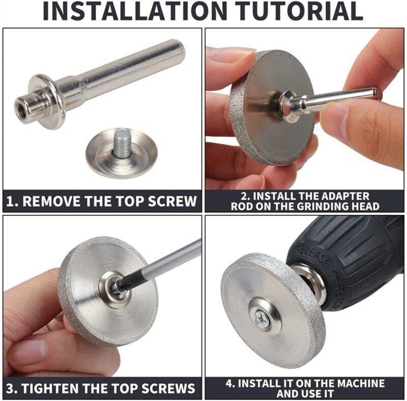 45 mm Diamant-Schleifscheibe, Mini-Polierscheibe für Bohrer, Stabschleifer, Metall, Wolfram, Wolframdraht, Schleifen A