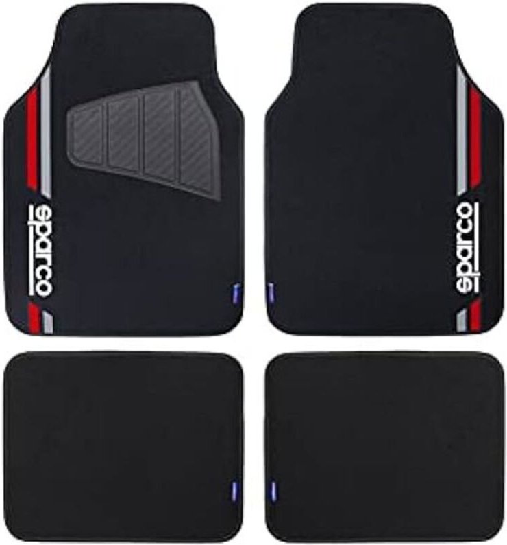 Auto-Matten - SPARCO - Corsa - Teppich - Rot - Satz von 4 Matten