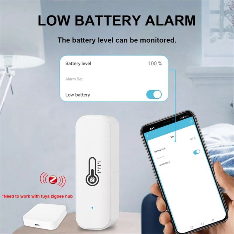 Tlily - Tuya ZigBee Temperatur-Feuchtigkeitssensor Smart Home-Temperatursensoren Funktioniert mit Assistant Life