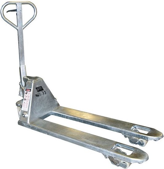 Handhubwagen aus verzinktem Stahl – Standardgabeln 1150 x 520 mm – Feuchtigkeitsbeständig – Tragfähigkeit 2,5 t - GALVAC...