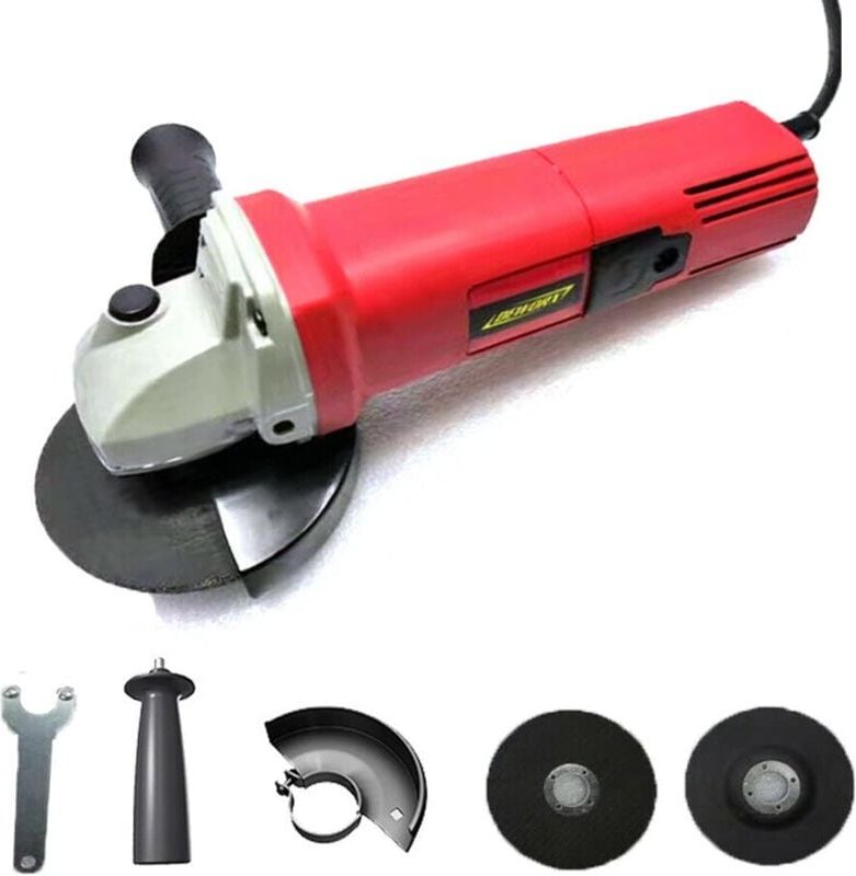 Teetok - 850W Winkelschleifer mit 125mm Schleifscheibe zum Schleifen Schneiden Schleifen Polieren mit seitlichem Griffsc...