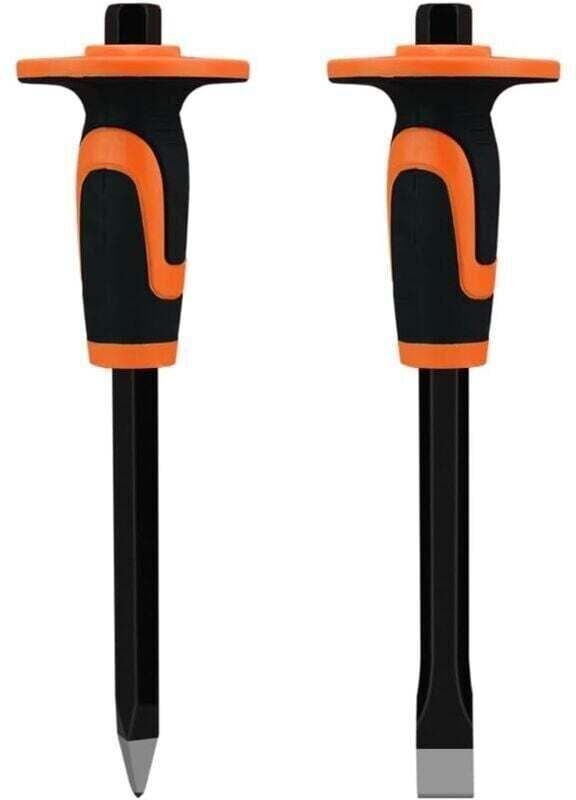 2-teiliges Steinmeißel-Set, XU, Meißel, Komplettes Set robuster Meißel mit Schutzkappen für Beton, Ziegel und Steine: En...
