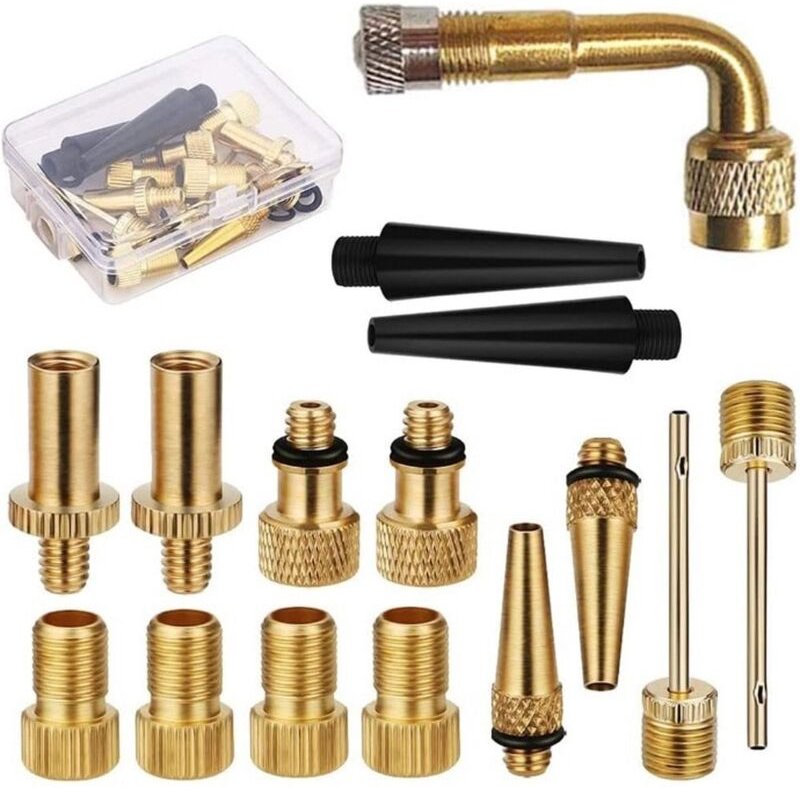 15-teiliges Fahrradventil-Adapter-Set, Reduzierspitzen, Reifenfüller-Adapter-Set, Kugelpumpennadel, Universal