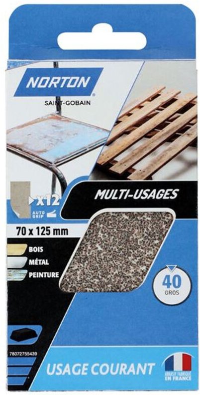 Schleifklötze zum Schleifen, 70x125 mm, Körnung 40/Sehr grob – Norton