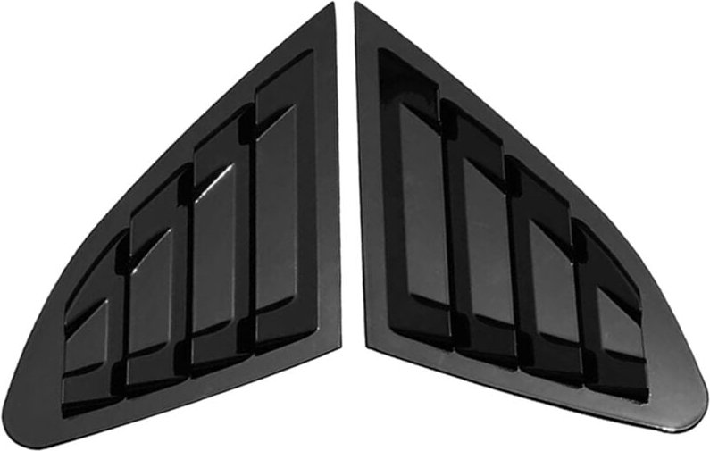 Tlily - Auto Heckscheibe Lamellenabdeckung Verkleidung für 2016 2017 2018 2019 Seitenentlüftung Glänzend Schwarz