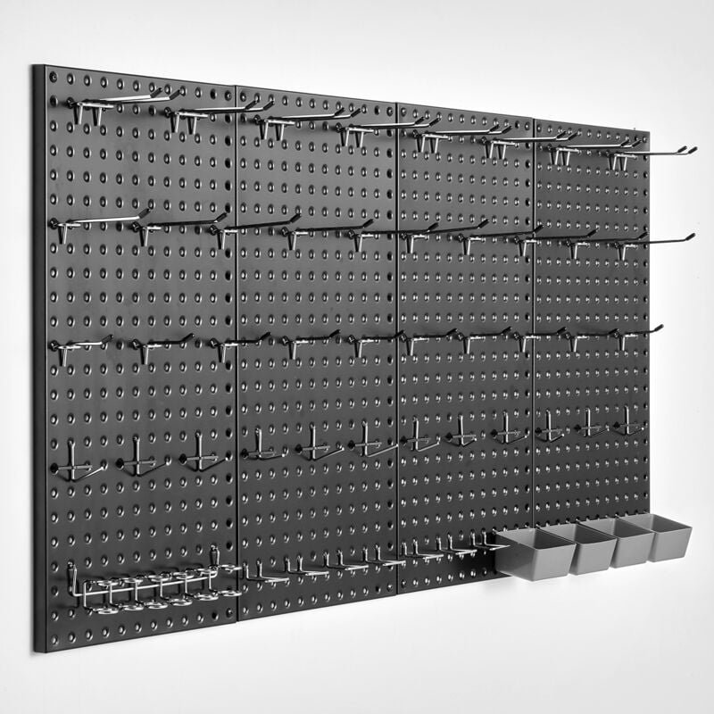 VEVOR Werkzeugwand, 61 x 30 cm, 4er-Set, robuster Stecktafel-Wand-Organizer mit Zubehör, für Wohnzimmer, Garage, Werkzeu...