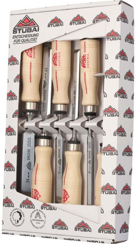 Stemmeisen Set 6-teilig Spezial - Stemmeisenset aus hochlegiertem Werkzeugstahl wärmebehandelt - Stubai