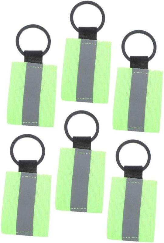 CCYKXA 6-teiliges Set doppelseitiger, reflektierender Schlüsselanhänger, Anhänger mit Reißverschluss, gut sichtbare Leuc...