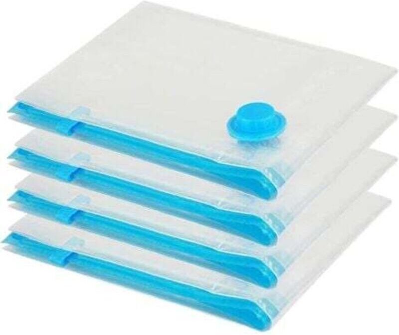 Set mit 4 platzsparenden Vakuum-Aufbewahrungsbeuteln (100 x 80 cm) für Bettwäsche, Kleidung, Bettdecken und Decken