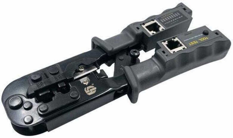 RJ45-Crimpzange, 4-in-1-Modul-Crimpzange für Telekommunikationsnetzwerk- und Telefonkabel, Ratschen-Netzwerkkabelzange f...