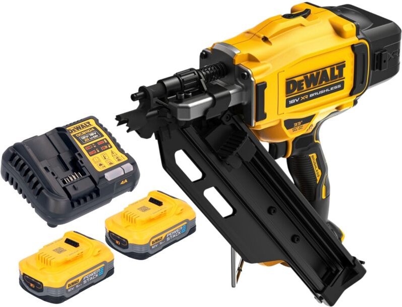 Dcn 930 H2 Akku Nagler 18 v 50 - 90 mm Brushless + 2x Powerstack Akku 5,0 Ah + Ladegerät - Dewalt