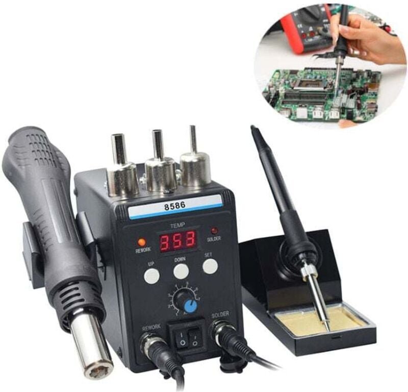 700-W-Heißluft-Lötstation und Lötkolben, 2-in-1-Lötkolben zum Entlöten, Heißluftstation mit einstellbarer Temperatur von...