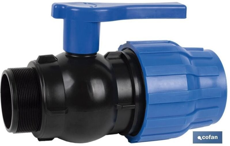 Kugelhahnverbindung Außengewinde Pp Pn16 90 x 3