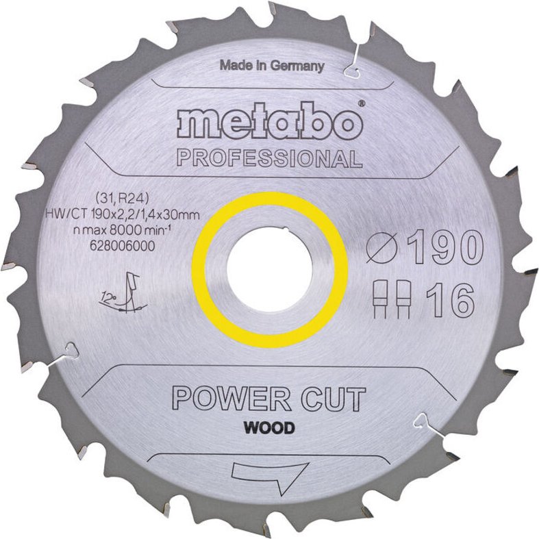 Metabo Kreissägeblatt HW/CT 160 x 20 x 2.2/1.4, Zähnezahl 10, Wechselzahn