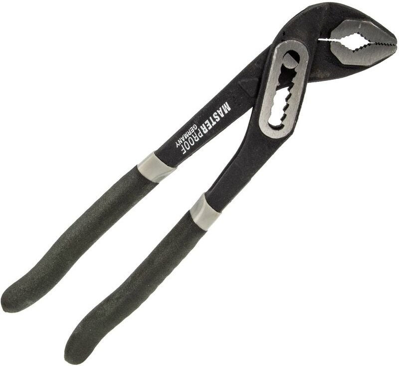 Masterproof Professional - Wasserpumpenzange 240 mm, Spannbereich 35 mm, Rohrzange Chrom Vanadium