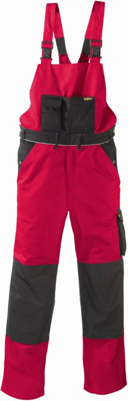 Canvas (320 g/m²) Latzhose AMAZONAS rot/schwarz Größe 50