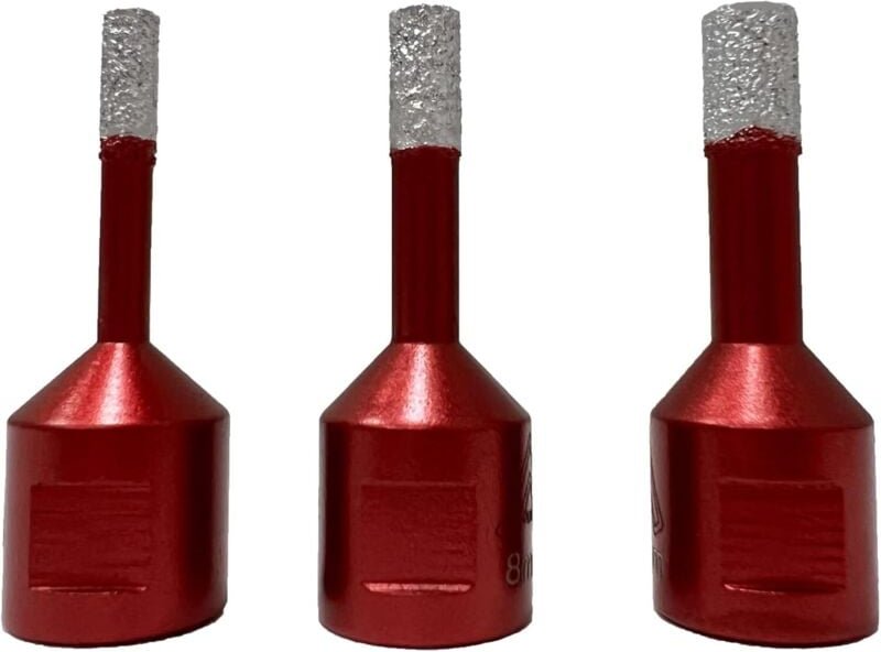 3 Stück 6 mm/8 mm/10 mm vakuumgeschweißte Diamantbohrer mit M14-Gewinde zum Trockenbohren von Porzellanfliesen, Granit, ...