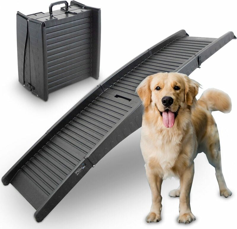 Bituxx - Hunderampe Hunde Einstiegshilfe Autorampe Hundetreppe Hundetransport Klappbar Faltbar aus Kunststoff