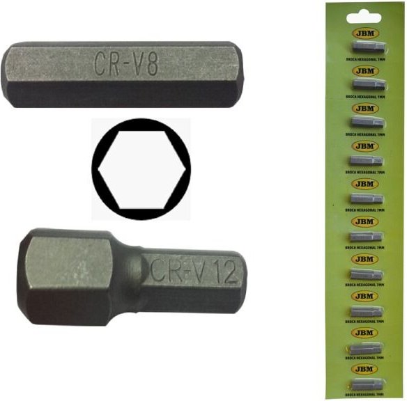 JBM - inbusmaulspitze 8 (hex) 7mm. chrom 13278