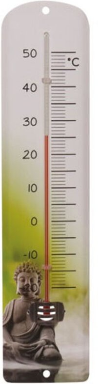 Metall-Thermometer 30 cm Zen Buddha Dekoration