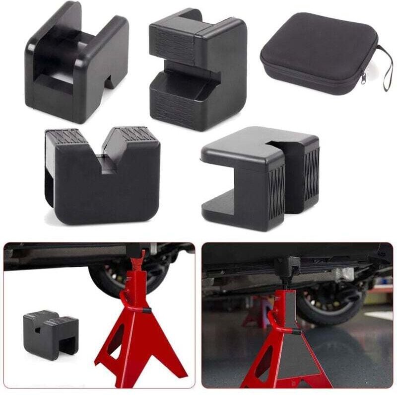 Gummiauflage für Wagenheber, geschlitzter Adapterrahmen, Unterstellbock, universeller Karosseriefußschutz (4 Stück)