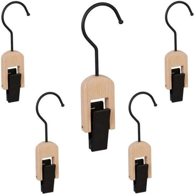Set of 5 laundry hooks black