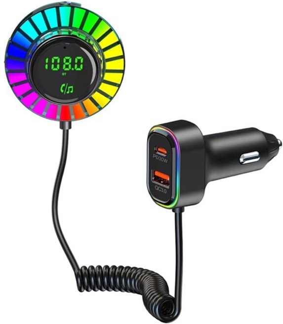 Bluetooth 5.3 FM-Transmitter-Autoadapter, PD30W & QC3.0 Wireless