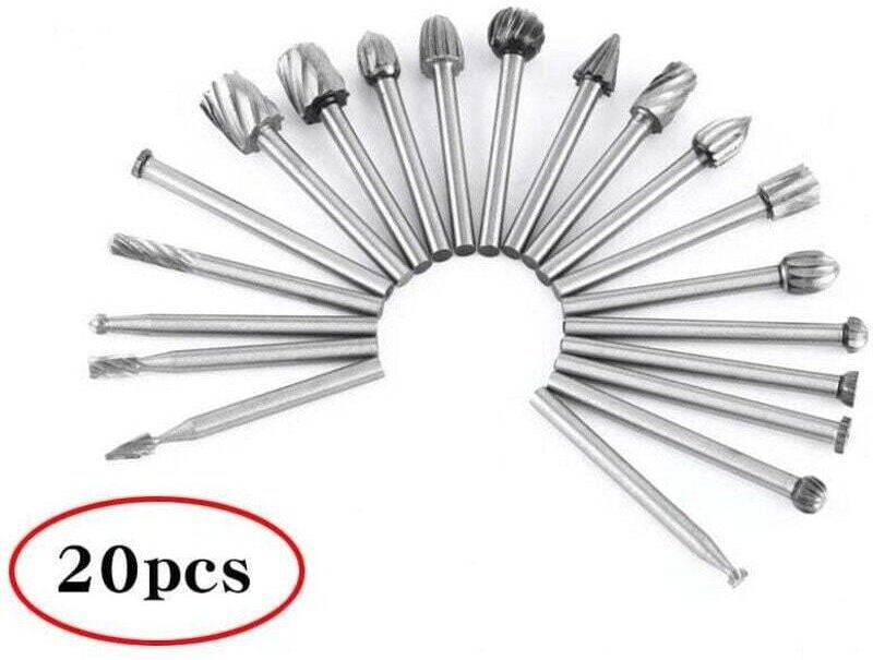 Rotationswerkzeug – 20 Stück HSS-Senkkopf-Holzbearbeitungsfräser mit 2,35-mm-Schaft / Rotationswerkzeugzubehör für Holzb...