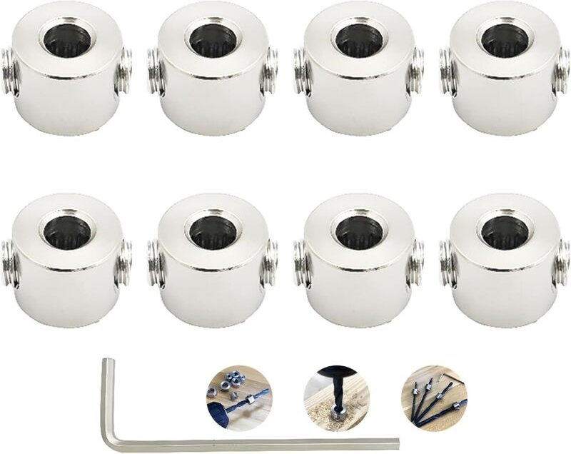 Tiefenanschlag für Holzbohrer, Tiefenanschlagringe, robuster Positionierungsring für Holzbohrer (Innendurchmesser: 5 mm,...